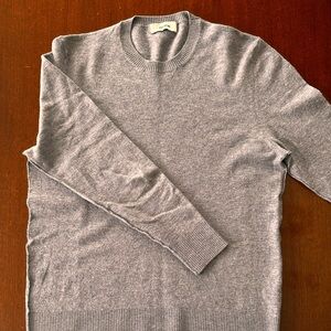 Buck Mason 100% Wool Heather Blue Crewneck Sweater